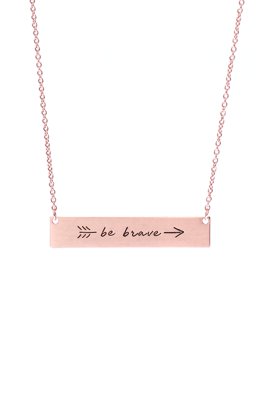 "Be Brave" Bar Necklace